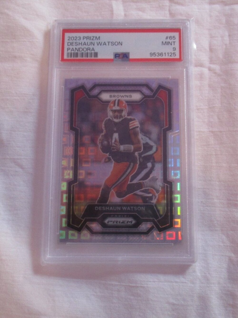 2023 PRIZM DESHAUN WATSON PANDORA #65 PSA 9